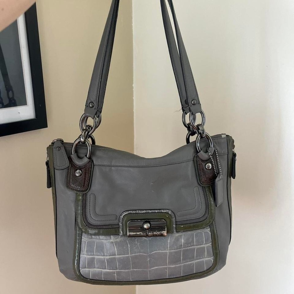 Y2K 2000s Coach Kirstin Spectator Croc Skin Shoulder bag / Hand bag